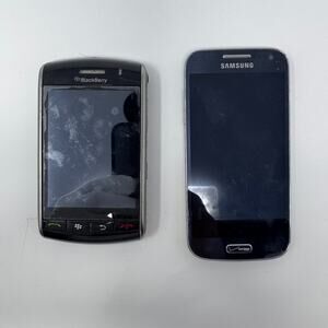 Lot of 2 Blackberry Storm 9530 and Samsung Galaxy S4 Mini Bundle Untested READ
